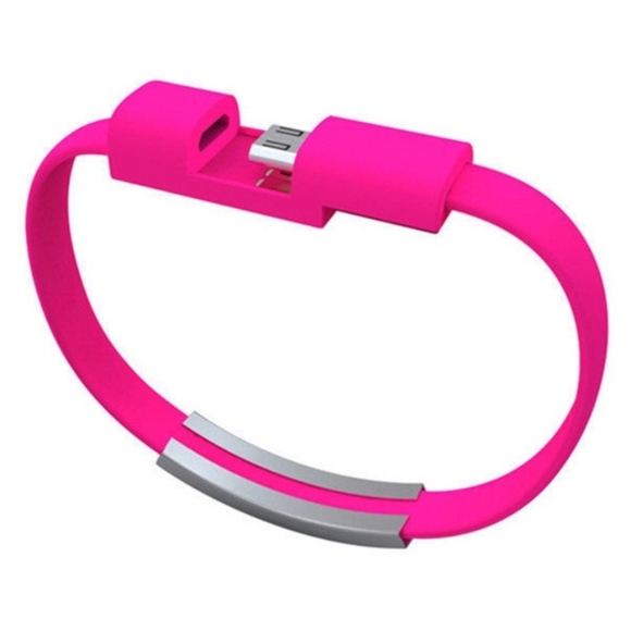 Micro USB Charge & Sync Hot Pink BarbieCore Bracelet Charger(Real… - Picture 2 of 3